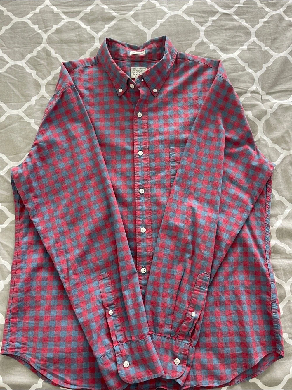 J.Crew Secret Wash Stretch Slim Untucked Buffalo Check Shirt L